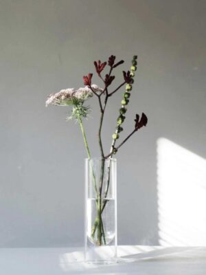 Flower Tube Tall Vase, Transparent 2