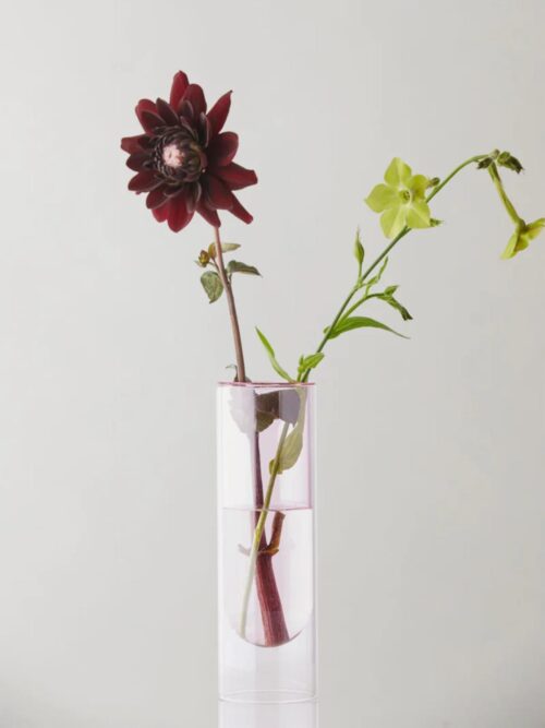 Flower Tube Tall Vase, Rose