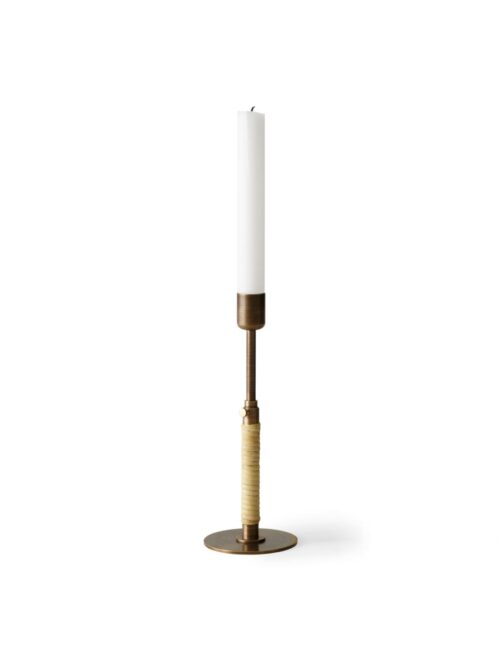 Duca candle holder, Bronzed brass