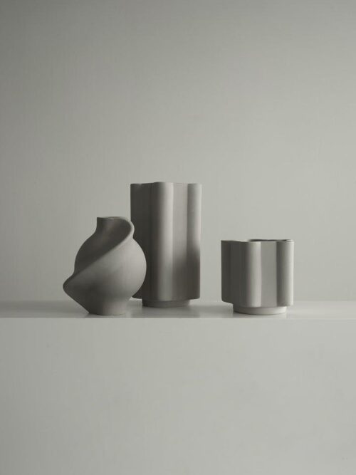Pirout Vase 01, Ceramic, Sanded Grey 2