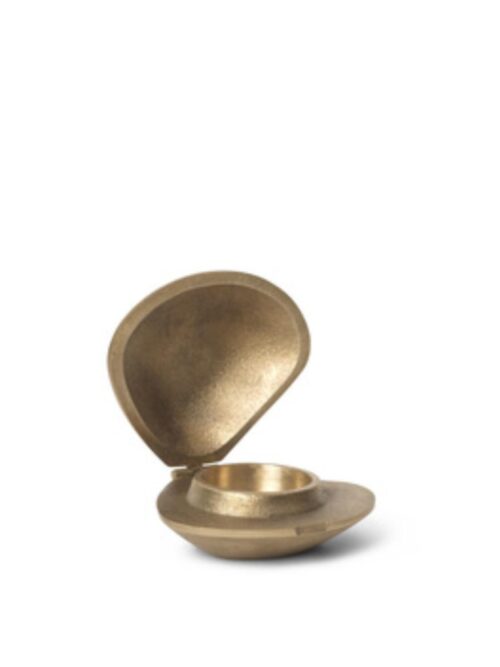 Clam Candle Holder, Brass