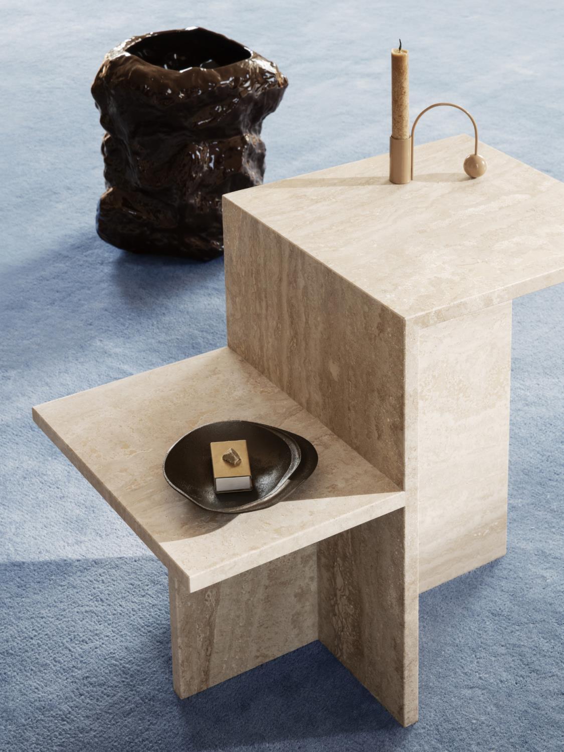 Stone Matchbox Cover, Brass 3 Stone Matchbox Cover, Brass 3