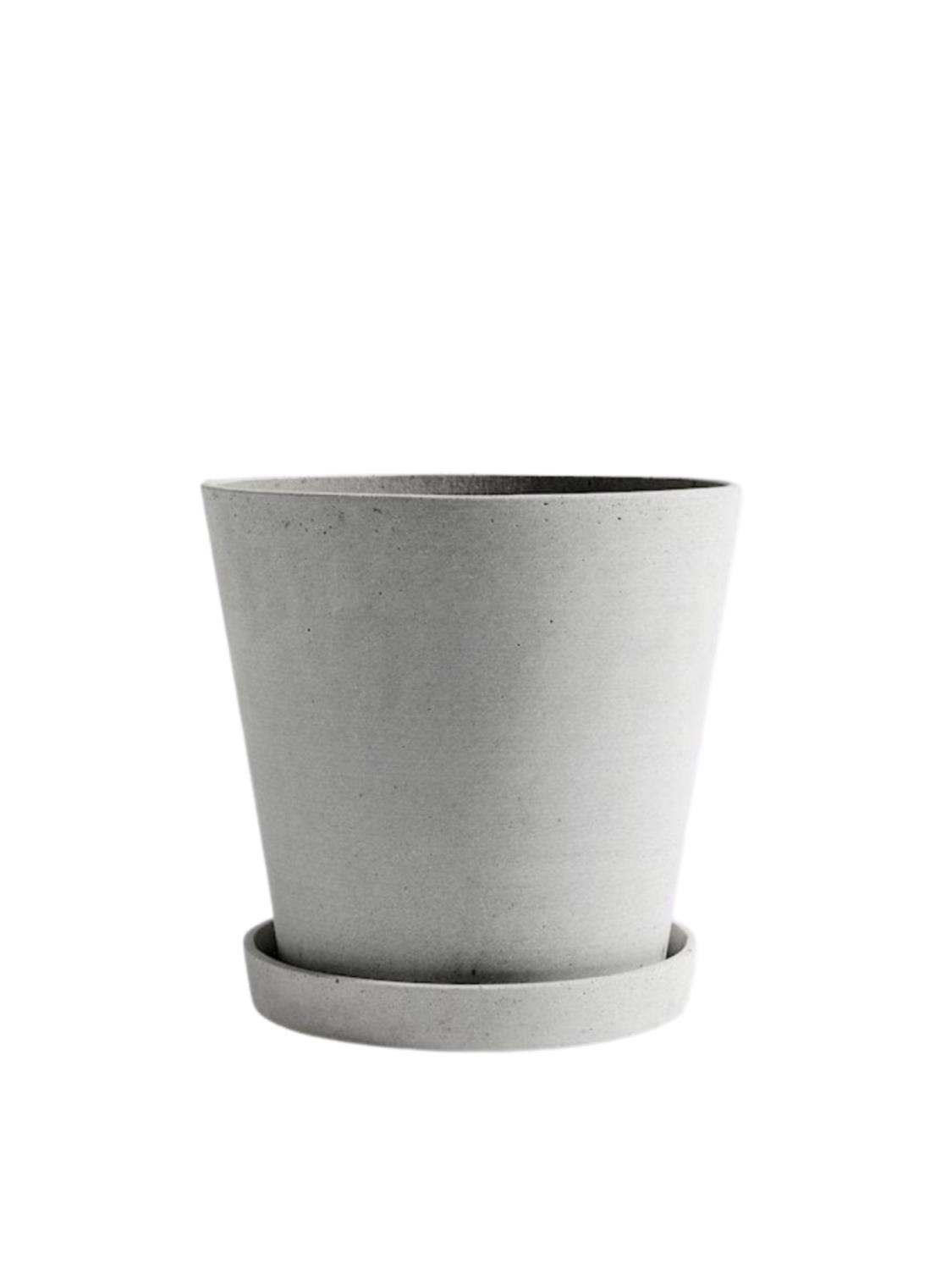 Flowerpot with Saucer, L, Grey Flowerpot with Saucer, L, Grey