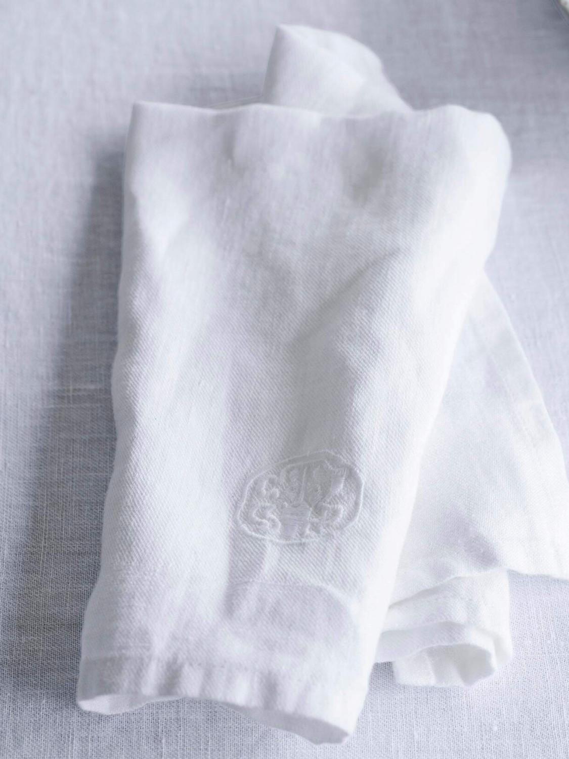 Plain linservietter, White, 2 stk. 6 Plain linservietter, White, 2 stk. 6