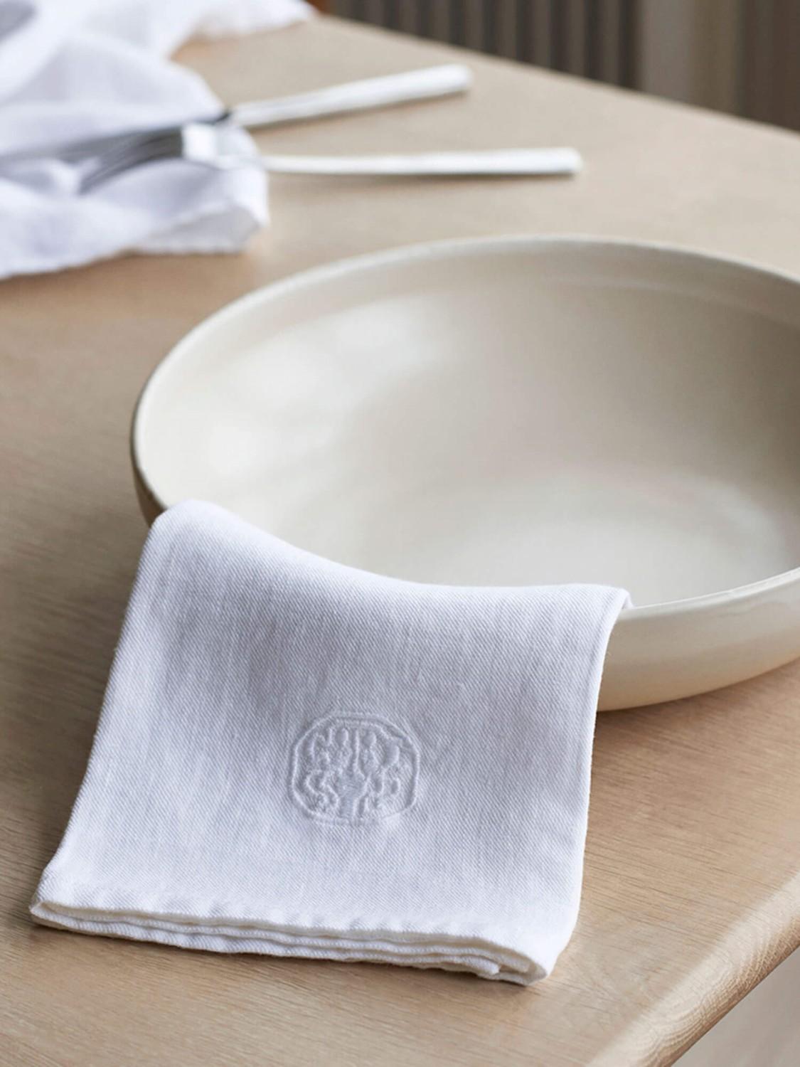 Plain linservietter, White, 2 stk. 3 Plain linservietter, White, 2 stk. 3