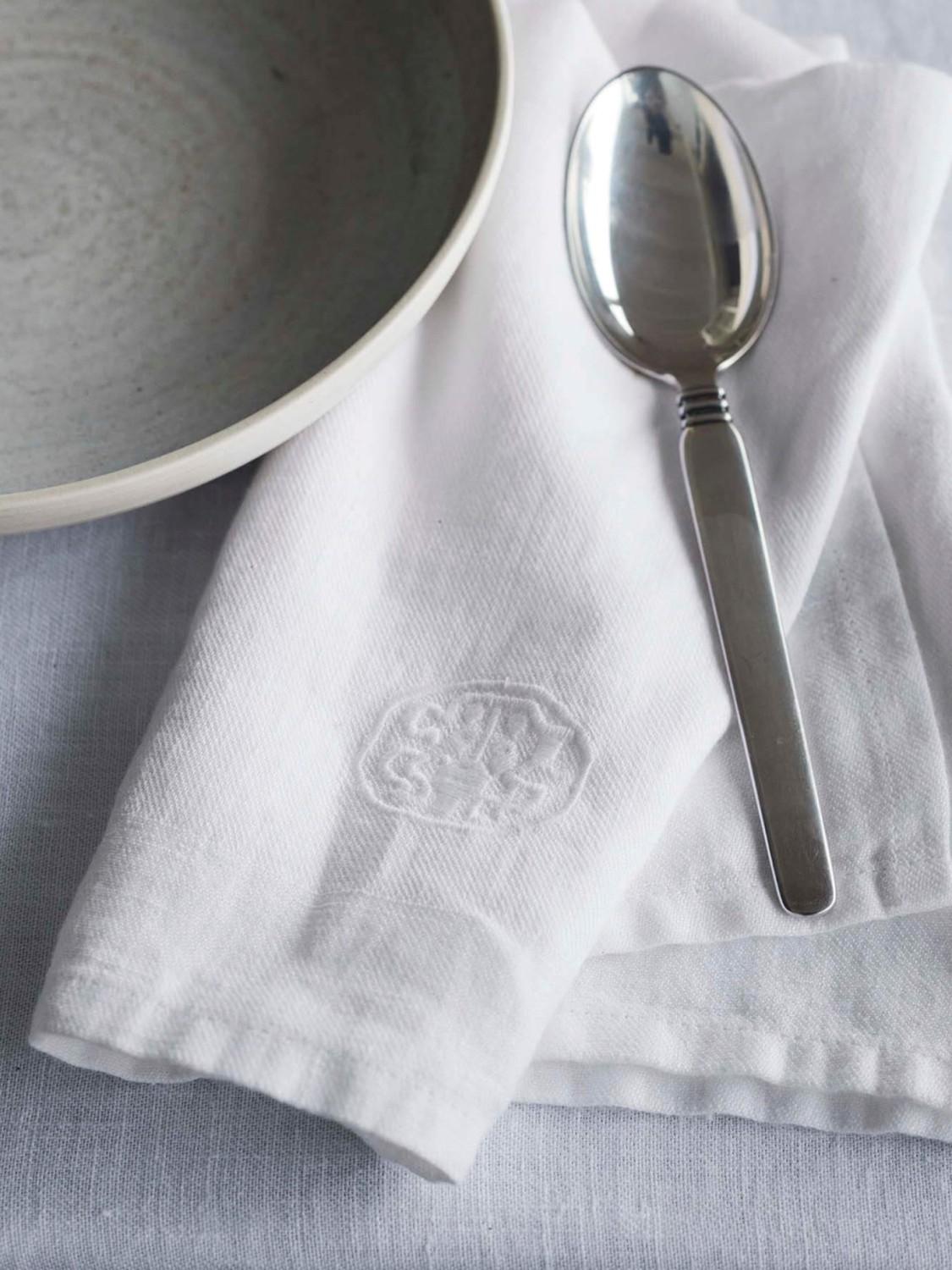 Plain linservietter, White, 2 stk. 5 Plain linservietter, White, 2 stk. 5