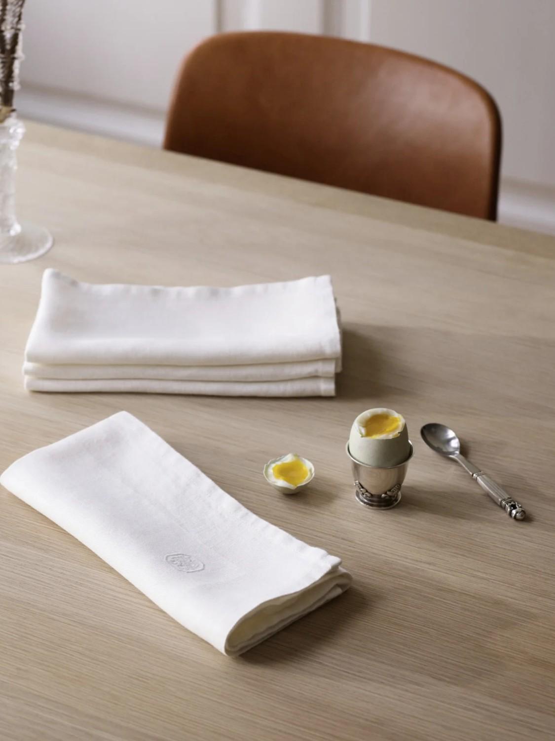 Plain linservietter, White, 2 stk. 2 Plain linservietter, White, 2 stk. 2