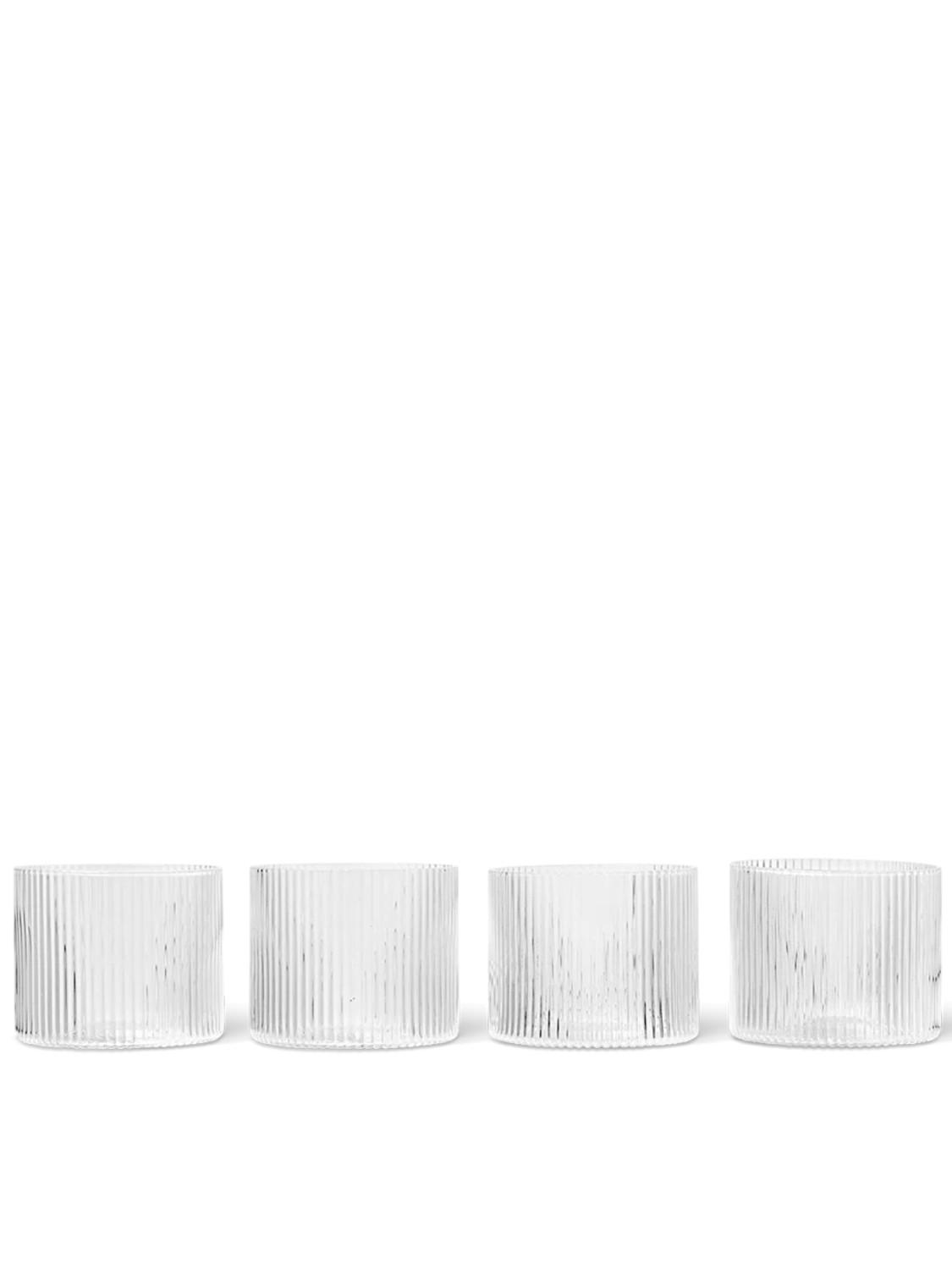 Ripple Low Glasses sett av 4, Clear Ripple Low Glasses sett av 4, Clear