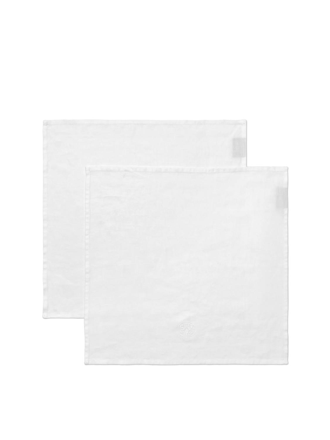 Plain linservietter, White, 2 stk. Plain linservietter, White, 2 stk.
