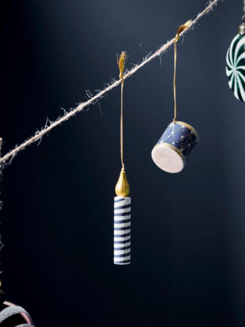 Candle juletrepynt, sett av 3 2