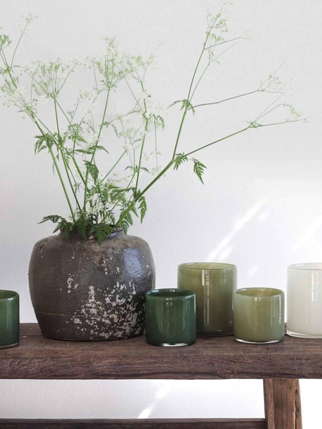 Lyric candleholder, Olive Green 3 Lyric candleholder, Olive Green 3
