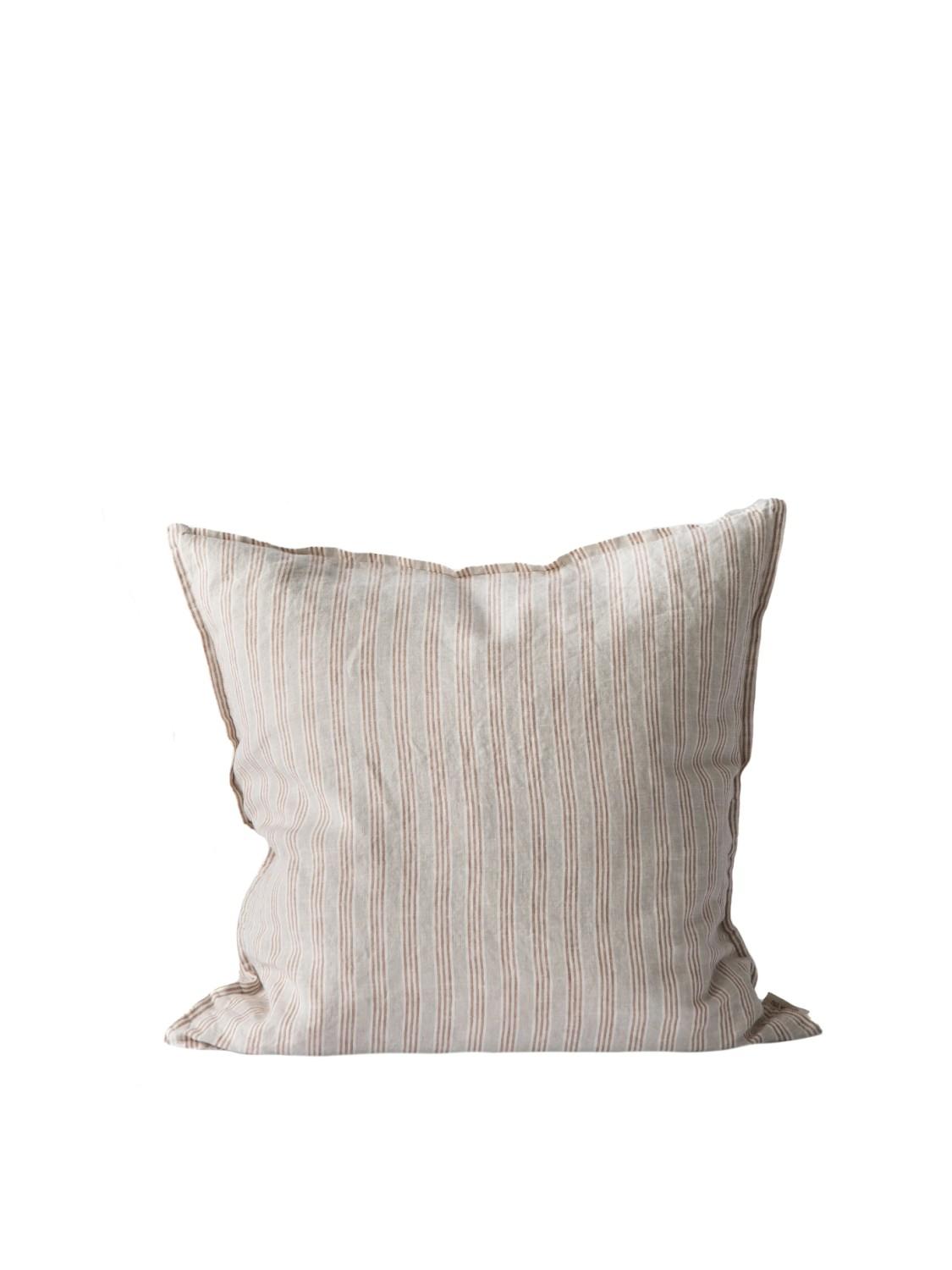 Linen Hazelnut stripputetrekk, 50 x 50 cm Linen Hazelnut stripputetrekk, 50 x 50 cm
