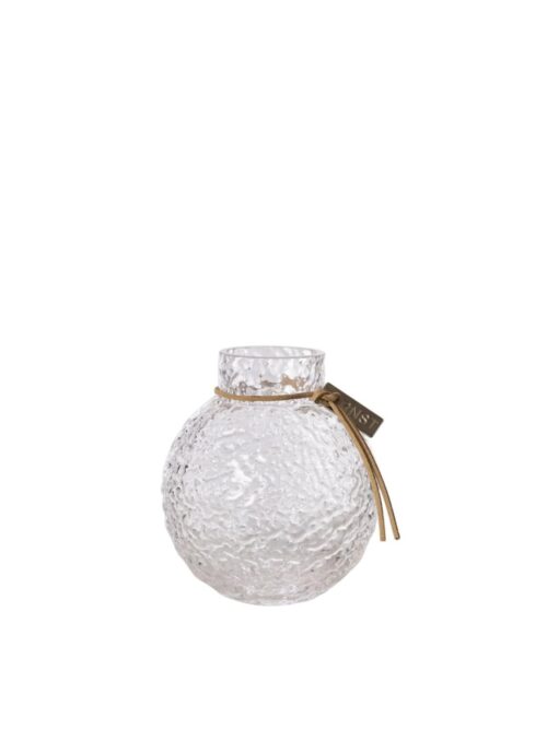 Glassvase med struktur, Ø 9 cm