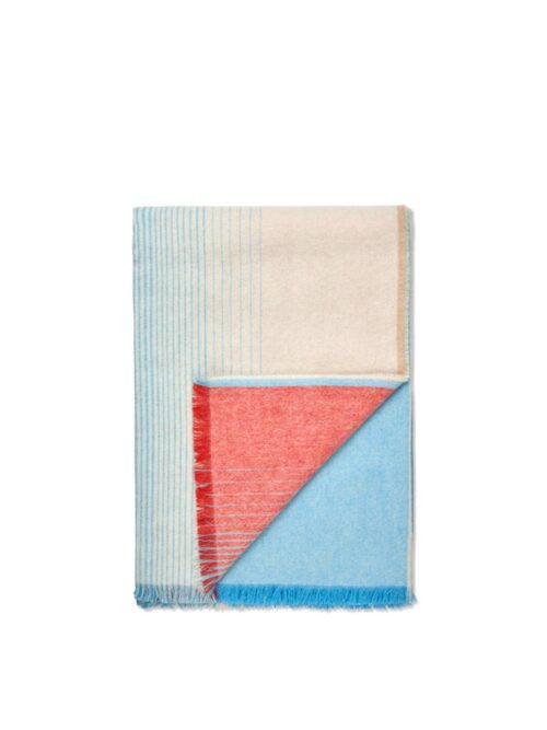 Carte Postale pledd, White-Blue