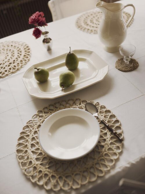 Elin Lace bordbrikke, natural 2