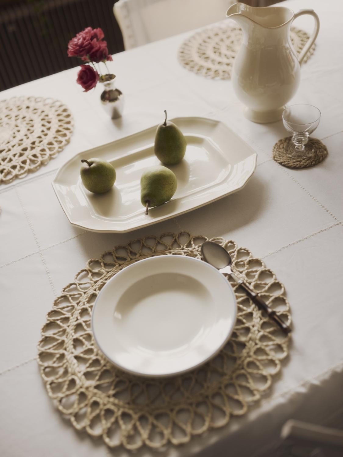 Elin Lace bordbrikke, natural 2 Elin Lace bordbrikke, natural 2