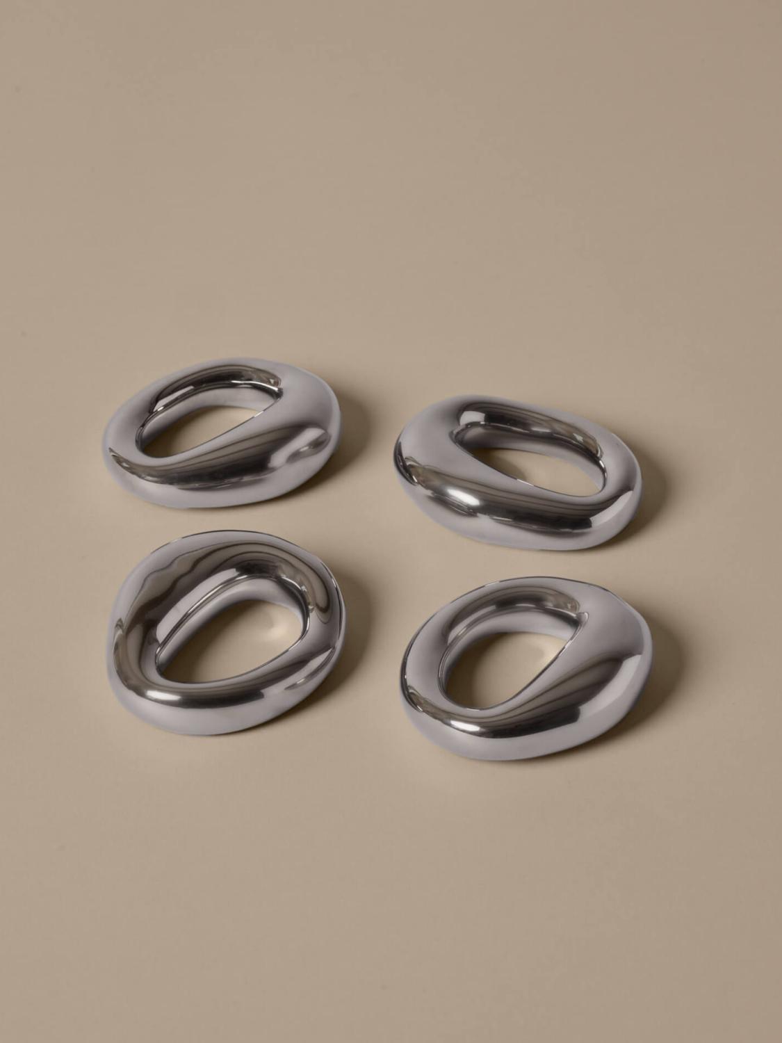 Orrith Napkin Rings, Sett av 4, Silver 3 Orrith Napkin Rings, Sett av 4, Silver 3