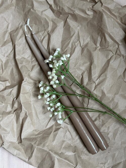 Lakk Kronelys 32 cm, Lin, 2 stk 2