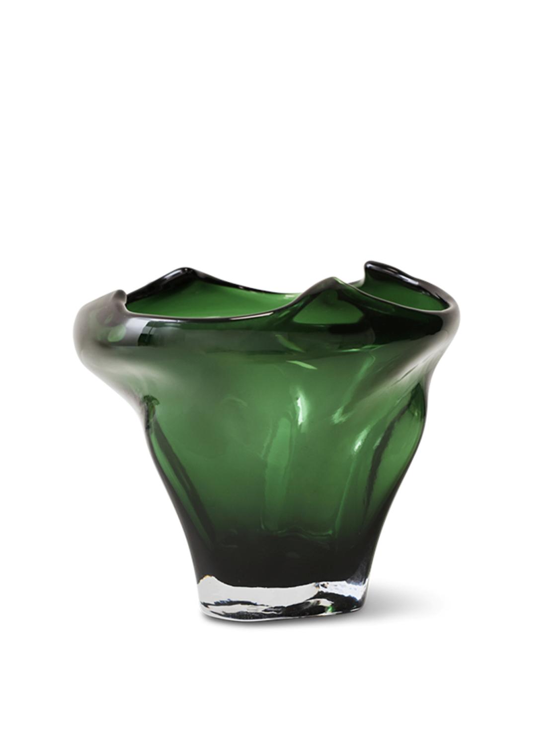 Folded Mid Vase, Emerald Folded Mid Vase, Emerald
