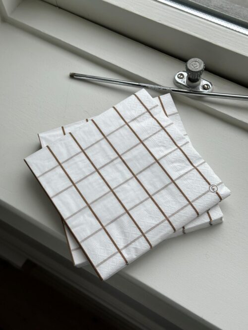 Papirservietter i hvit/caramel, 20-pk 2