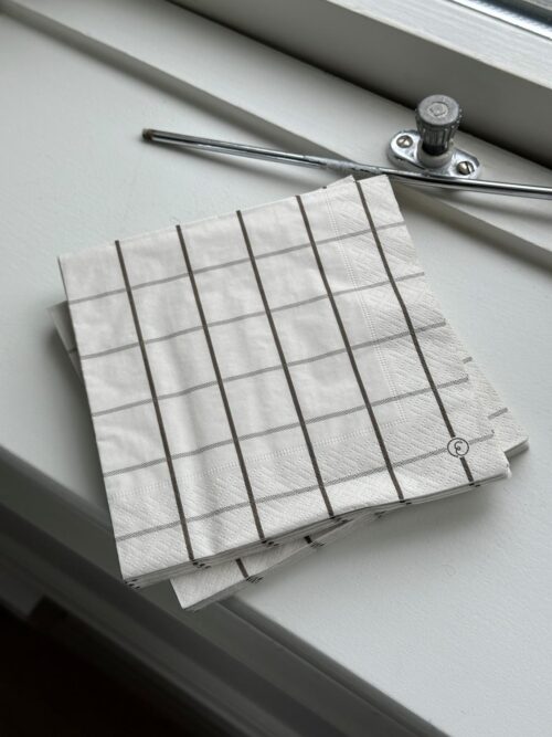 Papirservietter i beigerutet, 20-pk 2