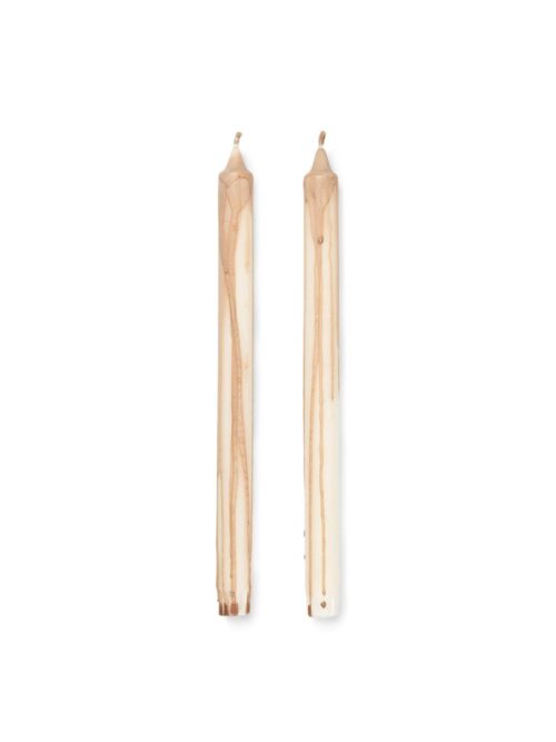Dryp Candles, Beige, sett av 2