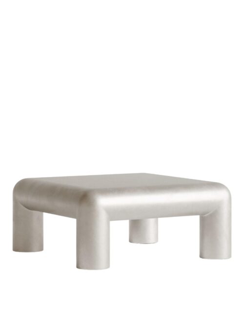 Cubio Coffee Table, Raw aluminium, 80 x 80 cm