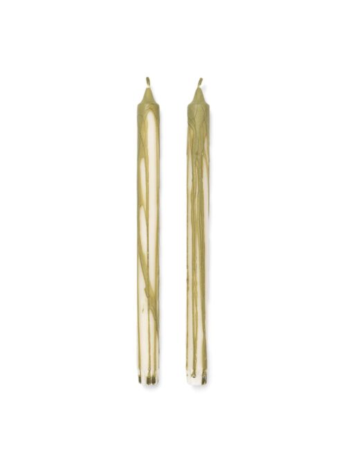 Dryp Candles, Olive Green, sett av 2