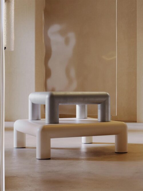 Cubio Coffee Table, Semi-Gloss Light Beige  , 80 x 80 cm 2