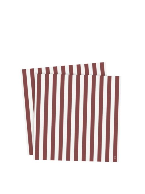 Ernst stripet papirserviett rød/hvit, 33 x 33 cm (20 stk)