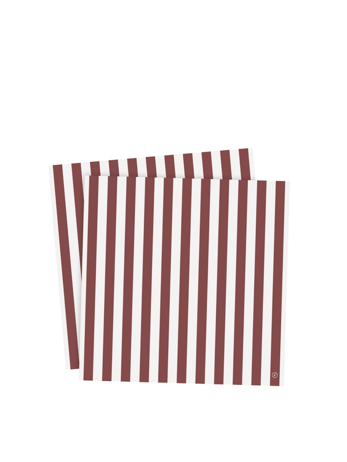 Ernst stripet papirserviett rød/hvit, 33 x 33 cm (20 stk)