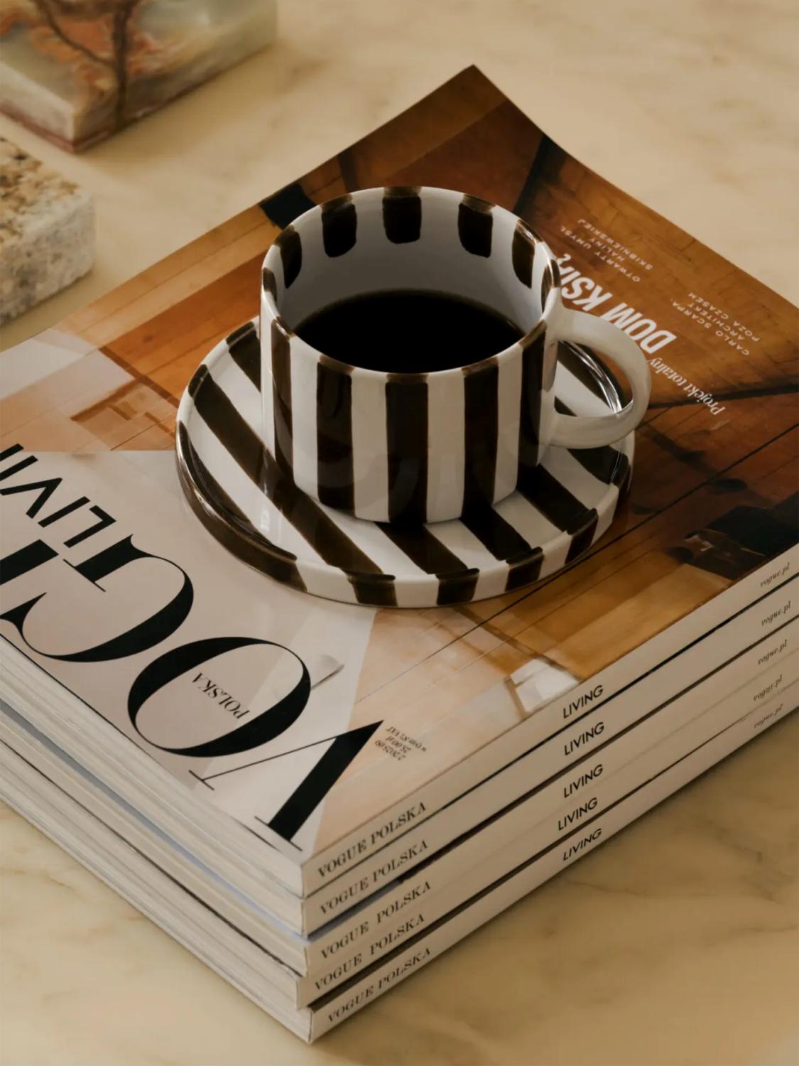 Striped cup with saucer 2 Striped cup with saucer 2