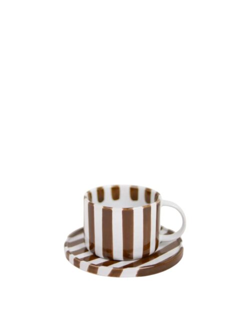 Striped cup with saucer