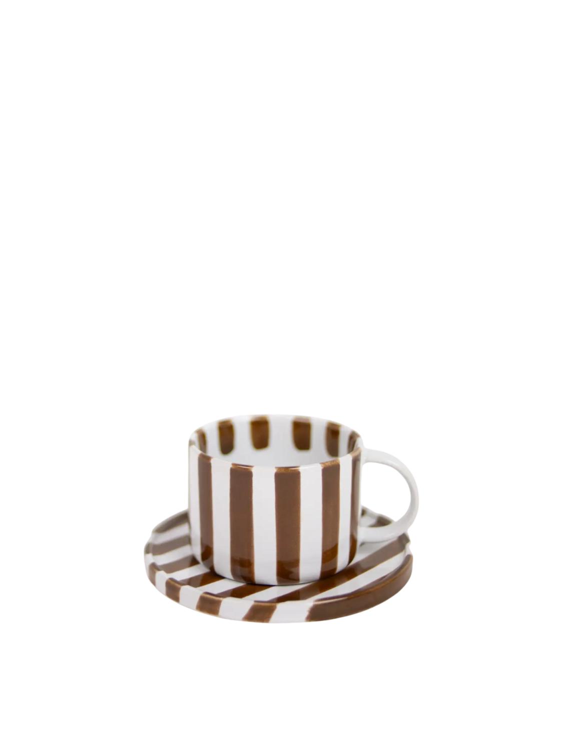 Striped cup with saucer Striped cup with saucer