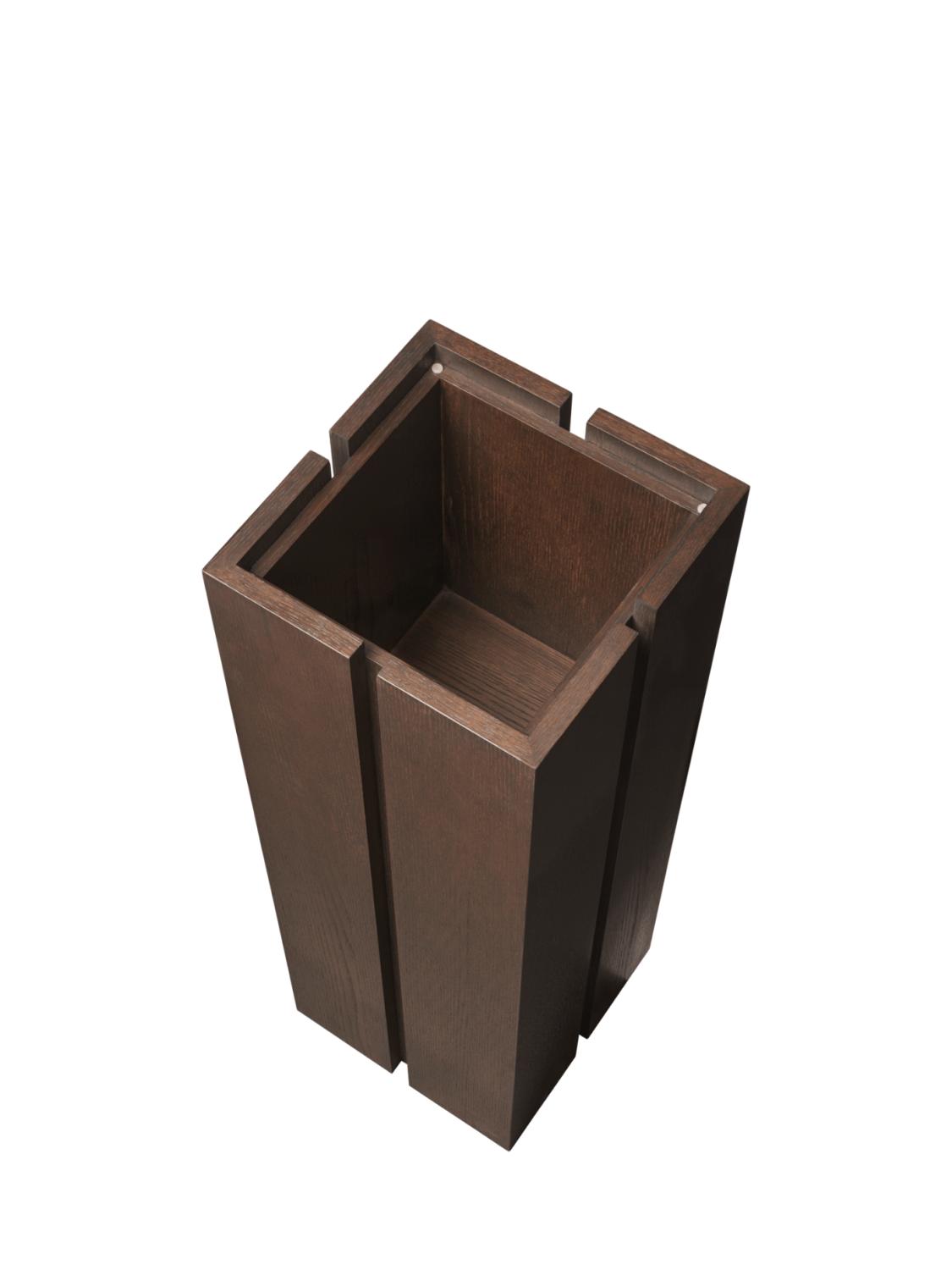 Parcel Pedestal 90, Dark Stained Oak 3 Parcel Pedestal 90, Dark Stained Oak 3
