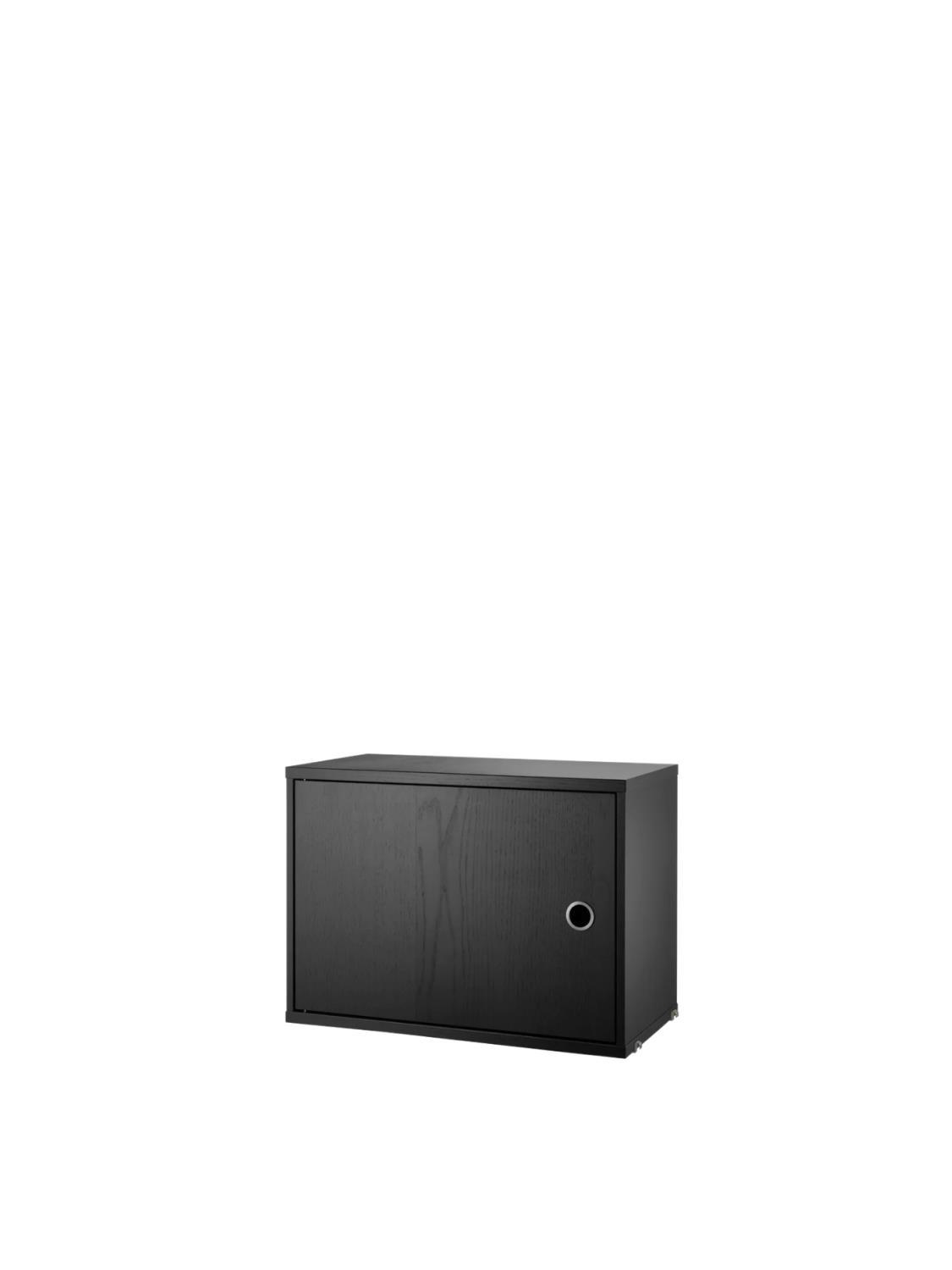 Cabinet with swing door, Black stained ash Cabinet with swing door, Black stained ash