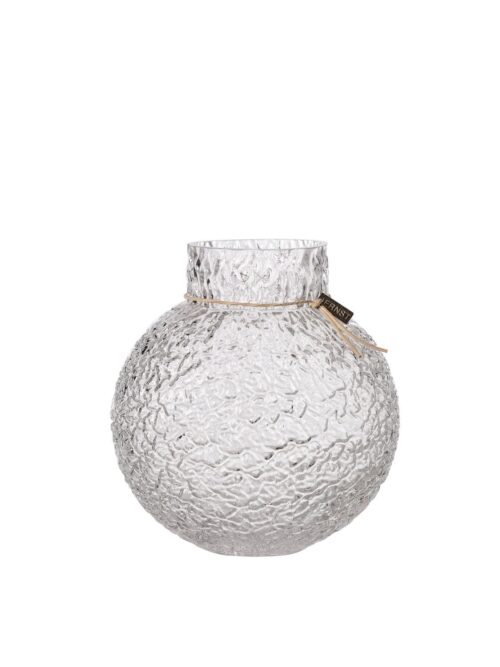 Glassvase, med struktur, Ø 21 cm