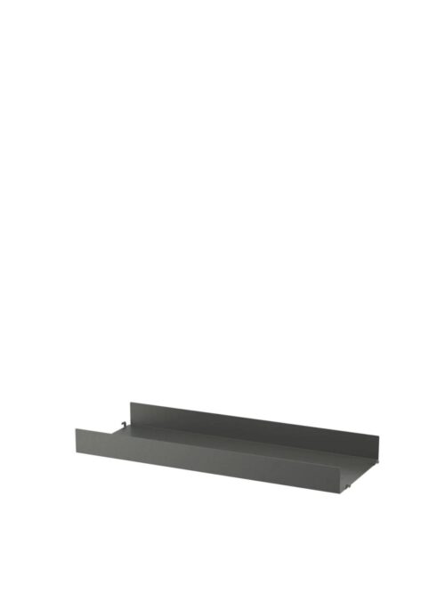 Metal shelf high edge, Dark grey