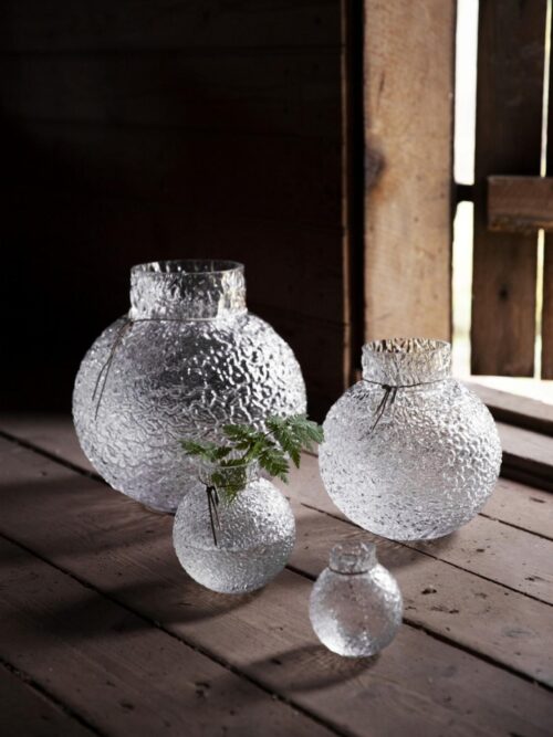 Glassvase, med struktur, Ø 21 cm 2