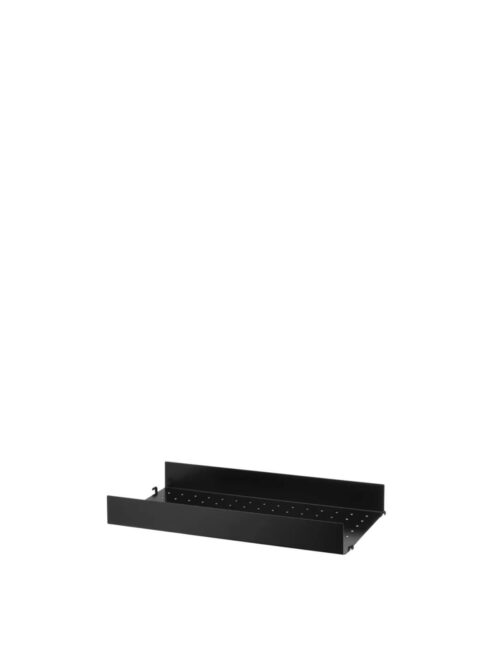 Metal shelf high edge, Black