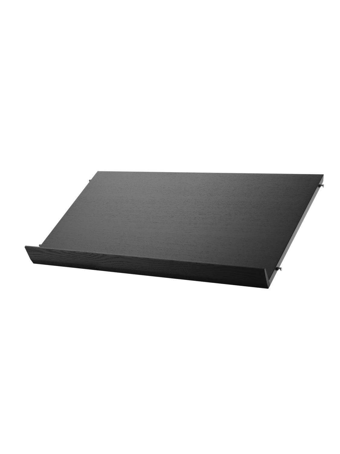 Magazine shelf solid, Black stained oak 2 Magazine shelf solid, Black stained oak 2