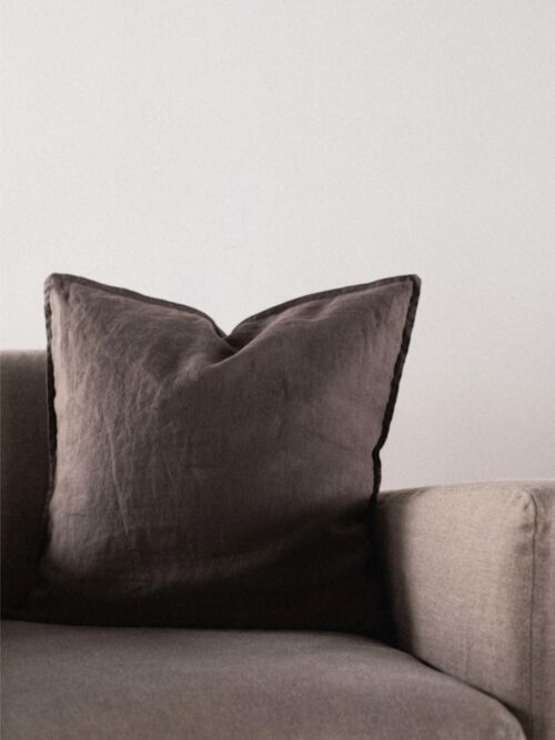 Putetrekk Linen, Taupe Brown, 50 x 50 cm 2
