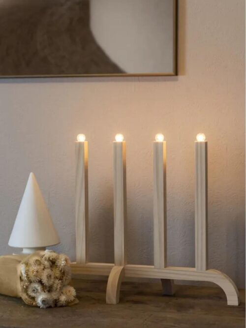 Adventstake med 4 armer, natur 2