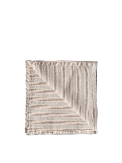 Linserviett hazelnut stripe