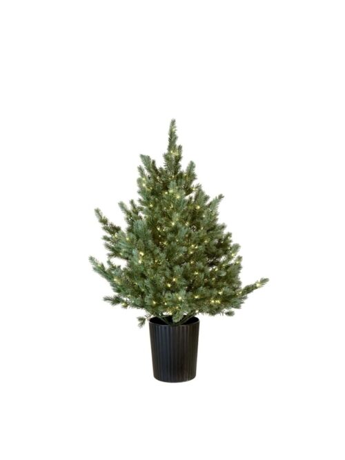 Gran i krukke med belysning, 90 cm