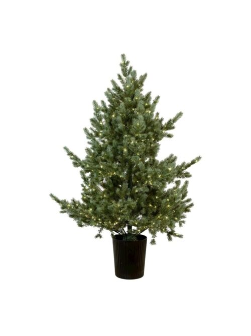 Gran i krukke med belysning, 120 cm