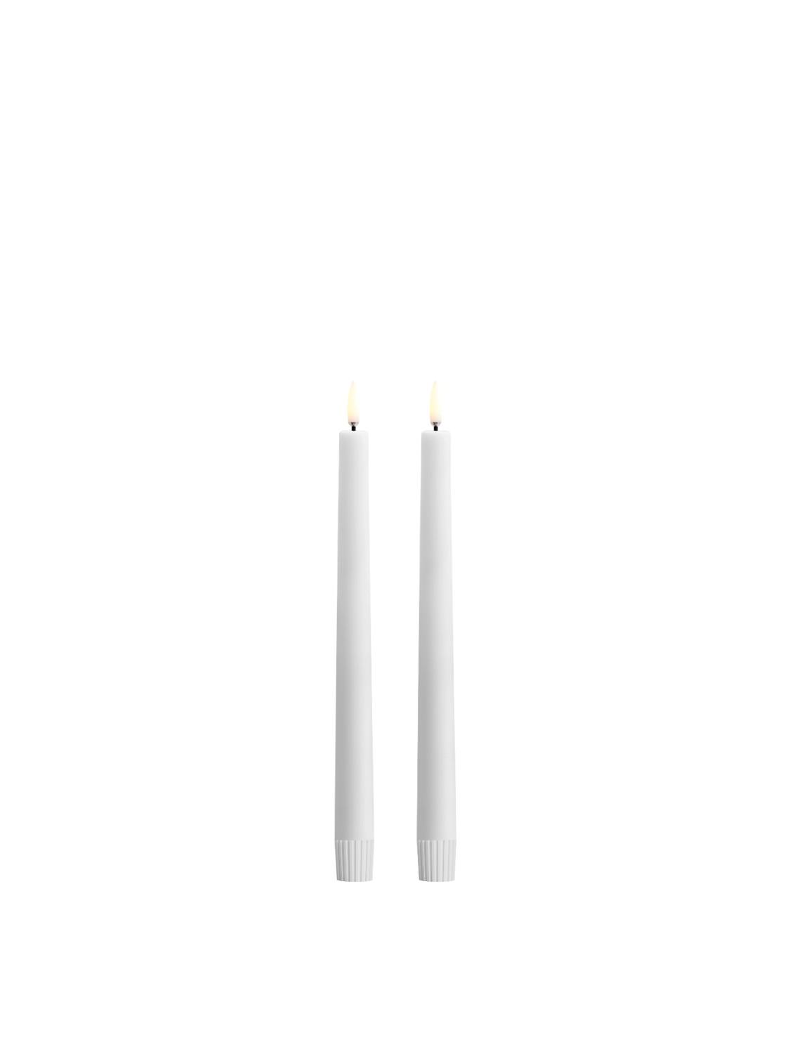 LED taper candle, Nordic white, Smooth, 2-pack, 2,3×25 cm LED taper candle, Nordic white, Smooth, 2-pack, 2,3×25 cm