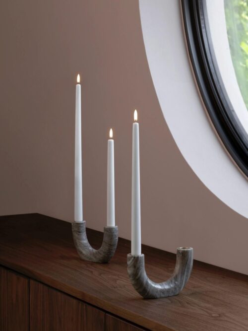 LED taper candle, Nordic white, Smooth, 2-pack, 2,3×25 cm 2